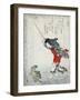 The Sage Koshohei Turning a Goat into Stone, Japanese Wood-Cut Print-Lantern Press-Framed Art Print