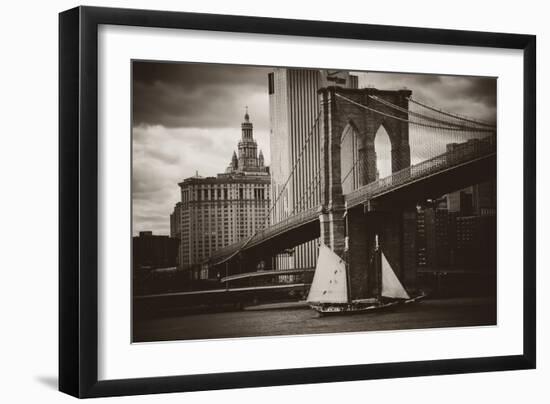 The Sailboat and the Bridge-John Brooknam-Framed Art Print