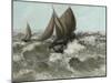 The Sailboat (Seascape), C.1869 (Oil on Canvas)-Gustave Courbet-Mounted Giclee Print