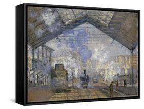 The Saint-Lazare Station by Claude Monet-Claude Monet-Framed Stretched Canvas