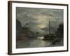 The Saint-Martin Canal at Moonlight; Le Canal Saint-Martin Au Clair De Lune-Stanislas Victor Edouard Lepine-Framed Giclee Print