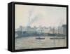 The Saint-Sever Bridge, Rouen: Mist, 1896-Camille Pissarro-Framed Stretched Canvas