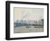 The Saint-Sever Bridge, Rouen: Mist, 1896-Camille Pissarro-Framed Giclee Print