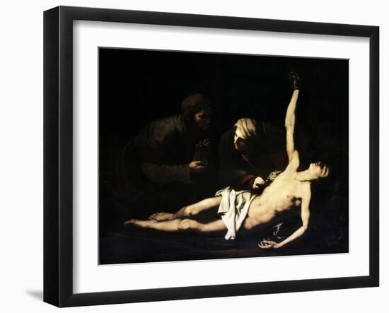 The Saints Sebastian, Irene and Lucia, 1628-Jusepe de Ribera-Framed Giclee Print