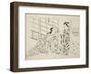 The Sakaki Chapter from The Tale of Genji , from a series of Genji parodies, c.1710-Okumura Masanobu-Framed Premium Giclee Print