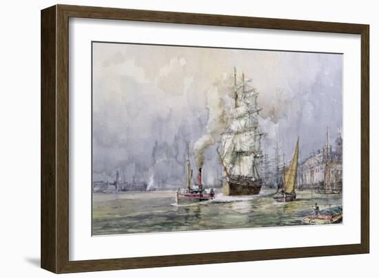 The 'Salamis' Passing Greenwich-John Sutton-Framed Giclee Print