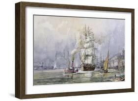 The 'Salamis' Passing Greenwich-John Sutton-Framed Giclee Print