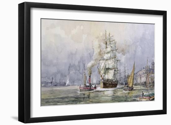 The 'Salamis' Passing Greenwich-John Sutton-Framed Giclee Print