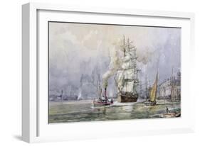 The 'Salamis' Passing Greenwich-John Sutton-Framed Giclee Print