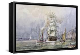 The 'Salamis' Passing Greenwich-John Sutton-Framed Stretched Canvas