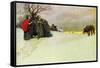 The Salem wolf-Howard Pyle-Framed Stretched Canvas