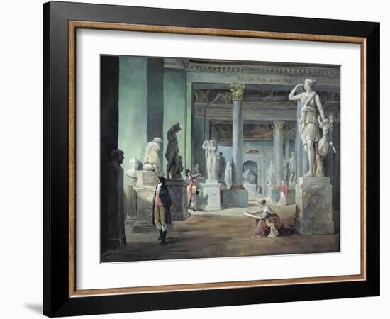 The Salle Des Saisons at the Louvre, C. 1802-Hubert Robert-Framed Giclee Print