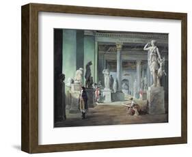 The Salle Des Saisons at the Louvre, C. 1802-Hubert Robert-Framed Premium Giclee Print