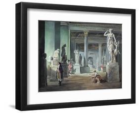 The Salle Des Saisons at the Louvre, C. 1802-Hubert Robert-Framed Premium Giclee Print