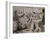 The Salon. 1879. Monotype has black ink, pastel enhances.-Edgar Degas-Framed Giclee Print