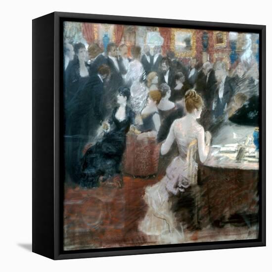 The Salon of Princess Mathilde-Giuseppe De Nittis-Framed Stretched Canvas