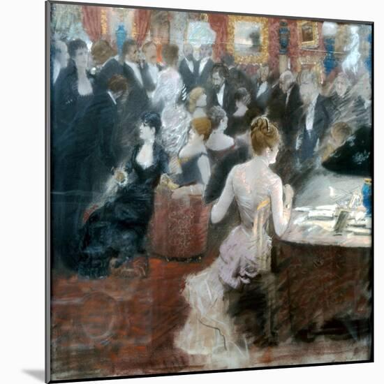 The Salon of Princess Mathilde-Giuseppe De Nittis-Mounted Giclee Print