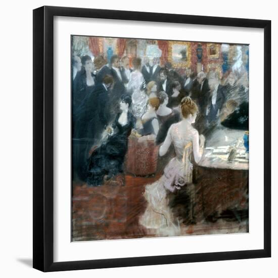 The Salon of Princess Mathilde-Giuseppe De Nittis-Framed Premium Giclee Print