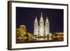 The Salt Lake Temple at Night-Michael Nolan-Framed Photographic Print