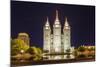 The Salt Lake Temple at Night-Michael Nolan-Mounted Photographic Print