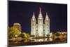 The Salt Lake Temple at Night-Michael Nolan-Mounted Photographic Print