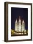 The Salt Lake Temple at Night-Michael Nolan-Framed Photographic Print