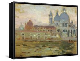 The Salute - Evening-Bernard Dunstan-Framed Stretched Canvas