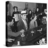 The Salvation Army Band Playing Musical Instruments and Singing in a Bar-Bernard Hoffman-Stretched Canvas