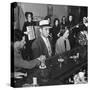 The Salvation Army Band Playing Musical Instruments and Singing in a Bar-Bernard Hoffman-Stretched Canvas