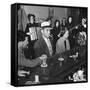 The Salvation Army Band Playing Musical Instruments and Singing in a Bar-Bernard Hoffman-Framed Stretched Canvas