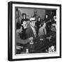 The Salvation Army Band Playing Musical Instruments and Singing in a Bar-Bernard Hoffman-Framed Photographic Print