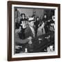 The Salvation Army Band Playing Musical Instruments and Singing in a Bar-Bernard Hoffman-Framed Photographic Print