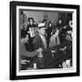 The Salvation Army Band Playing Musical Instruments and Singing in a Bar-Bernard Hoffman-Framed Photographic Print