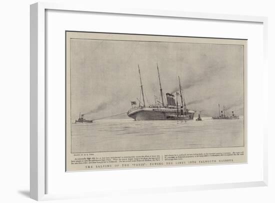 The Salving of the Paris, Towing the Liner into Falmouth Harbour-Henry Scott Tuke-Framed Giclee Print