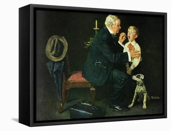 ’The Same Advice I Gave Your Dad . . .’-Norman Rockwell-Framed Stretched Canvas