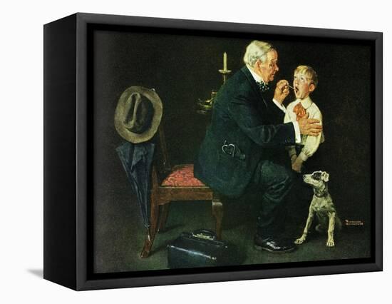 ’The Same Advice I Gave Your Dad . . .’-Norman Rockwell-Framed Stretched Canvas