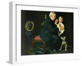 ’The Same Advice I Gave Your Dad . . .’-Norman Rockwell-Framed Giclee Print