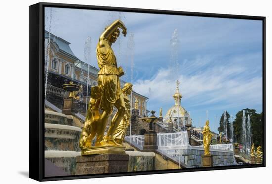 The Samson Fountain in Front of the Grand Peterhof Palace (Petrodvorets)-Michael Runkel-Framed Stretched Canvas