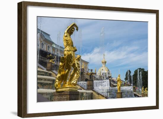 The Samson Fountain in Front of the Grand Peterhof Palace (Petrodvorets)-Michael Runkel-Framed Photographic Print