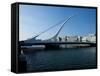The Samuel Beckett Bridge, Designed by Caltrava, and the River Liffey, Dublin City, Ireland-null-Framed Stretched Canvas