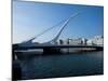 The Samuel Beckett Bridge, Designed by Caltrava, and the River Liffey, Dublin City, Ireland-null-Mounted Photographic Print