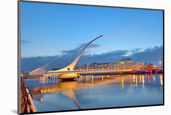 The Samuel Beckett Bridge in Night Time-laurentiu iordache-Mounted Photographic Print