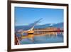 The Samuel Beckett Bridge in Night Time-laurentiu iordache-Framed Photographic Print