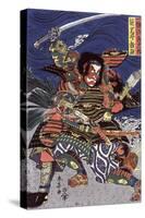 The Samurai Warriors Ichijo Jiro Tadanori and Notonokami Noritsune, Japanese Wood-Cut Print-Lantern Press-Stretched Canvas