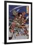 The Samurai Warriors Ichijo Jiro Tadanori and Notonokami Noritsune, Japanese Wood-Cut Print-Lantern Press-Framed Art Print