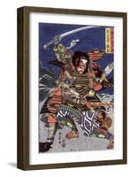 The Samurai Warriors Ichijo Jiro Tadanori and Notonokami Noritsune, Japanese Wood-Cut Print-Lantern Press-Framed Art Print