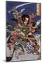 The Samurai Warriors Ichijo Jiro Tadanori and Notonokami Noritsune, Japanese Wood-Cut Print-Lantern Press-Mounted Art Print