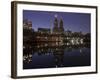 The San Remo Towers Skyline at Night Reflected in the Lake, Central Park, New York City-Wendy Connett-Framed Photographic Print