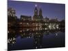 The San Remo Towers Skyline at Night Reflected in the Lake, Central Park, New York City-Wendy Connett-Mounted Photographic Print