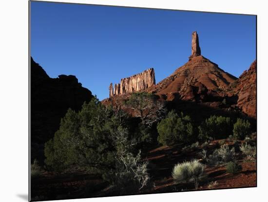 The Sandstone Spire of Castleton Tower Dominates the Castle Valley, Near the Colorado River, Utah-David Pickford-Mounted Photographic Print